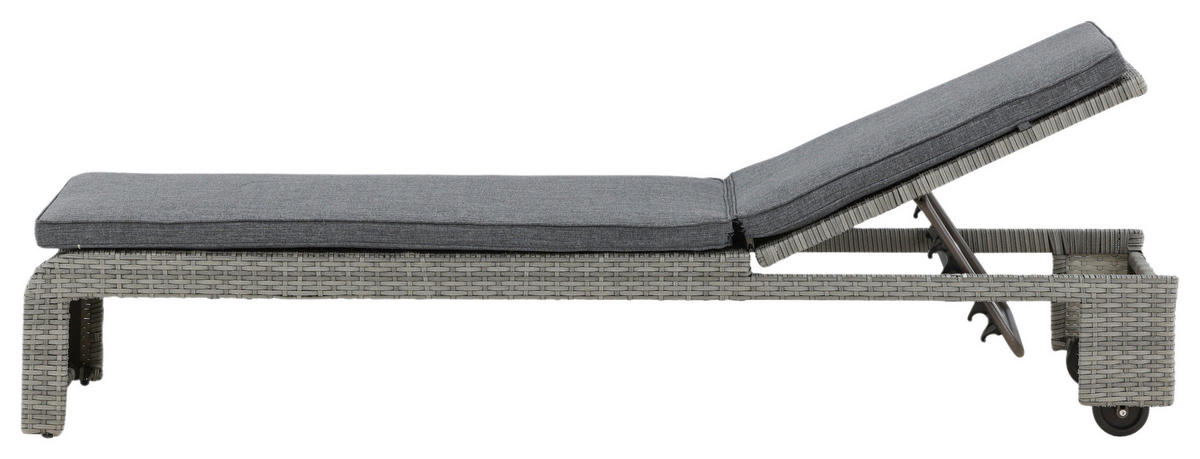 SONNENLIEGE 60/32/196 cm  - Grau, KONVENTIONELL, Kunststoff/Textil (60/32/196cm) - Gardenson