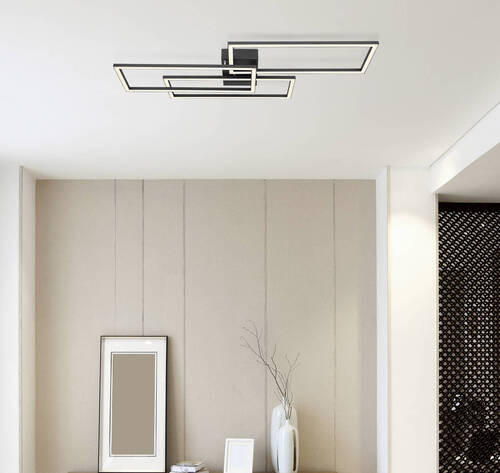 LED MENNYEZETI LÁMPA - fekete/opál, Design (90/40/8cm) - Globo