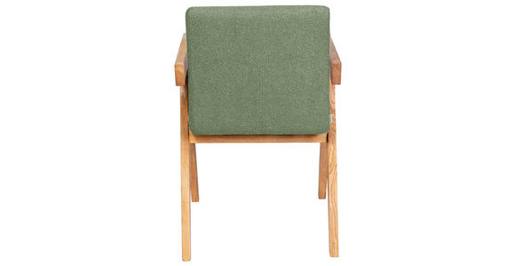 ARMLEHNSTUHL in Holz, Textil Grün  - Eichefarben/Grün, KONVENTIONELL, Holz/Textil (53,5/83/62cm) - Linea Natura