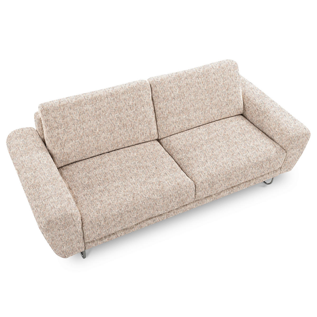 3-SITZER-SOFA SPRING in Webstoff Blau, Gelb, Rot, Weiß Modern  - Chromfarben/Blau, Design, Textil/Metall (187/85/92cm) - Livetastic