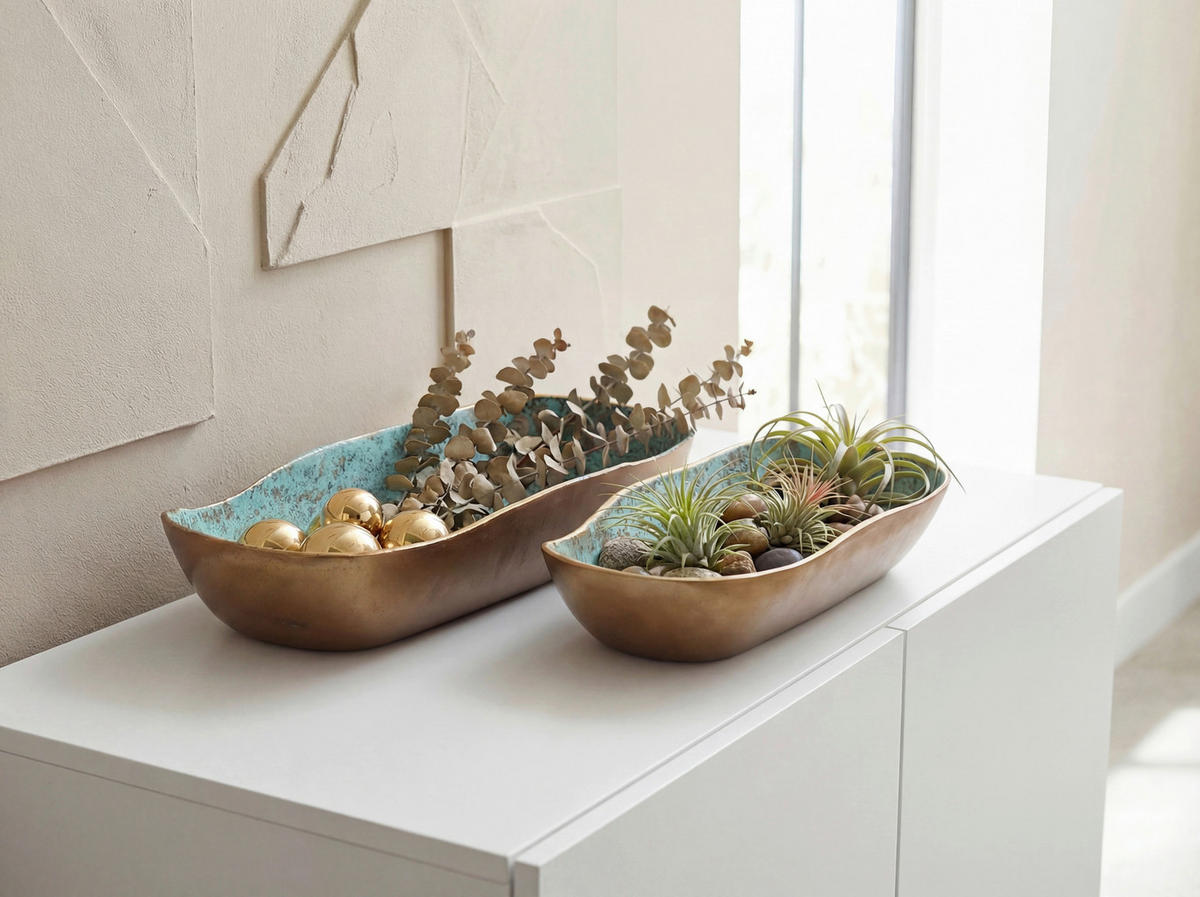 OKRASNA SKLEDA     40/16/8 cm         - zlate barve, Design, kovina (40/16/8cm) - Livetastic