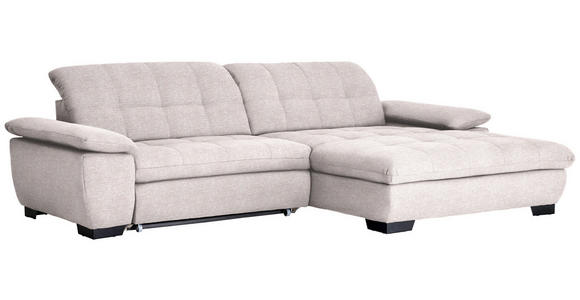 ECKSOFA in Webstoff Hellrosa  265/180 cm  - Hellrosa/Schwarz, Design, Textil/Metall (265/180cm) - Carryhome