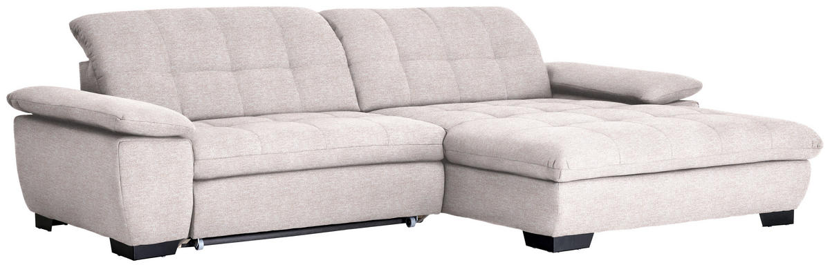 ECKSOFA in Webstoff Hellrosa  - Hellrosa/Schwarz, Design, Textil/Metall (265/180cm) - Carryhome