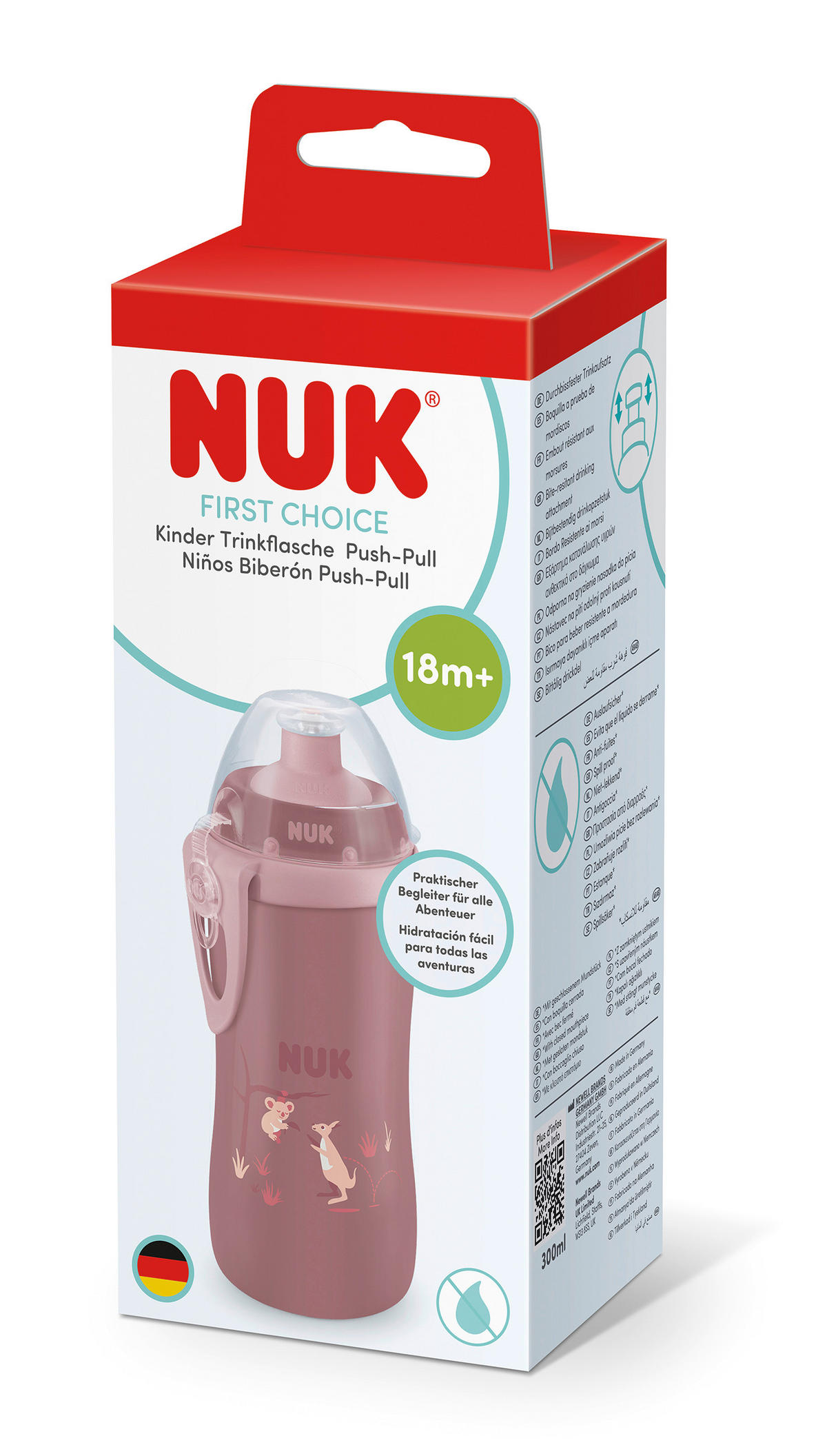 KINDERTRINKFLASCHE NUK First Choice Trinkflasche Push-Pull, Koala  - Beere, Basics, Kunststoff (300ml) - NUK