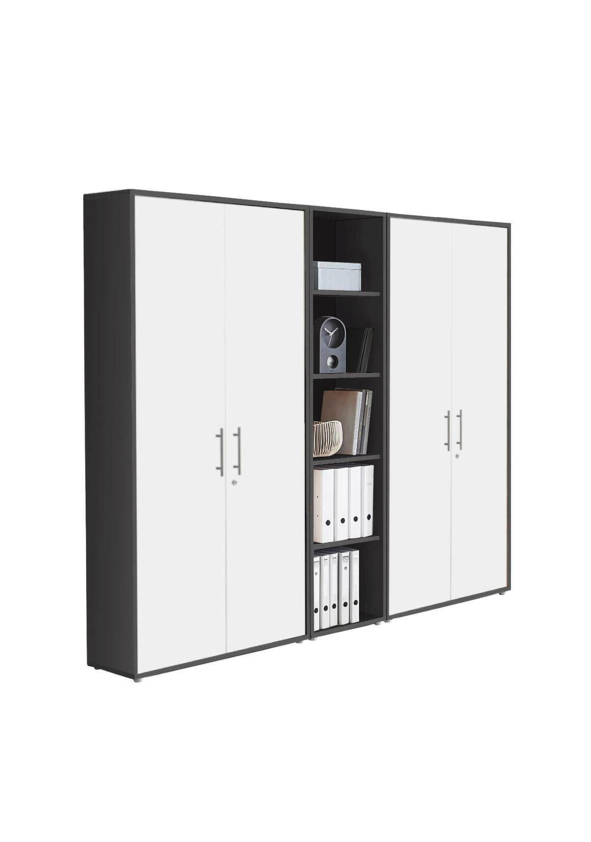 AKTENSCHRANK Anthrazit, Weiß  - Anthrazit/Weiß, MODERN, Holzwerkstoff (212,9/185,6/33cm) - MID.YOU