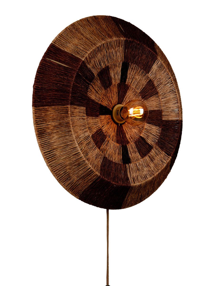 WANDLEUCHTE Good & Mojo 60/60 cm  - Hellbraun/Schwarz, Trend, Textil (60/60cm) - Good & Mojo