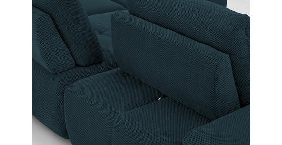 ECKSOFA in Velours Dunkelblau  - Schwarz/Dunkelblau, Design, Kunststoff/Textil (326/236cm) - Xora