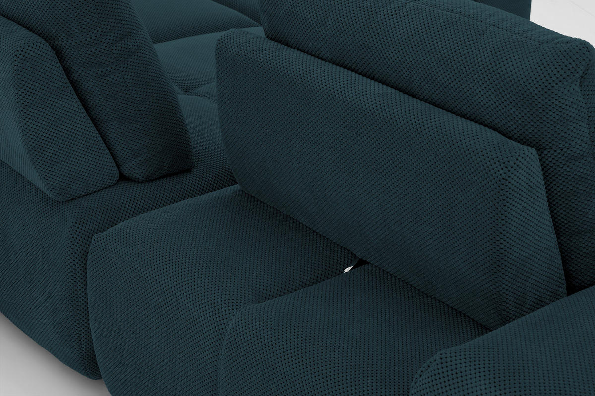 ECKSOFA in Velours Dunkelblau  - Schwarz/Dunkelblau, Design, Kunststoff/Textil (326/236cm) - Xora