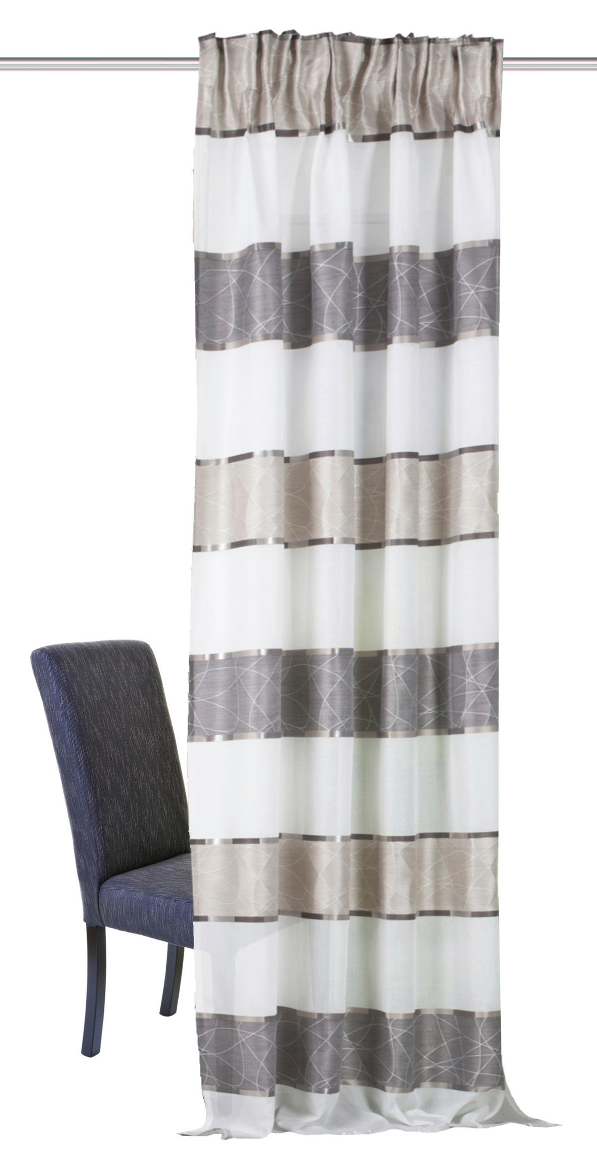 FERTIGVORHANG  blickdicht  140/245 cm   - Taupe/Bernsteinfarben, Design, Textil (140/245cm)
