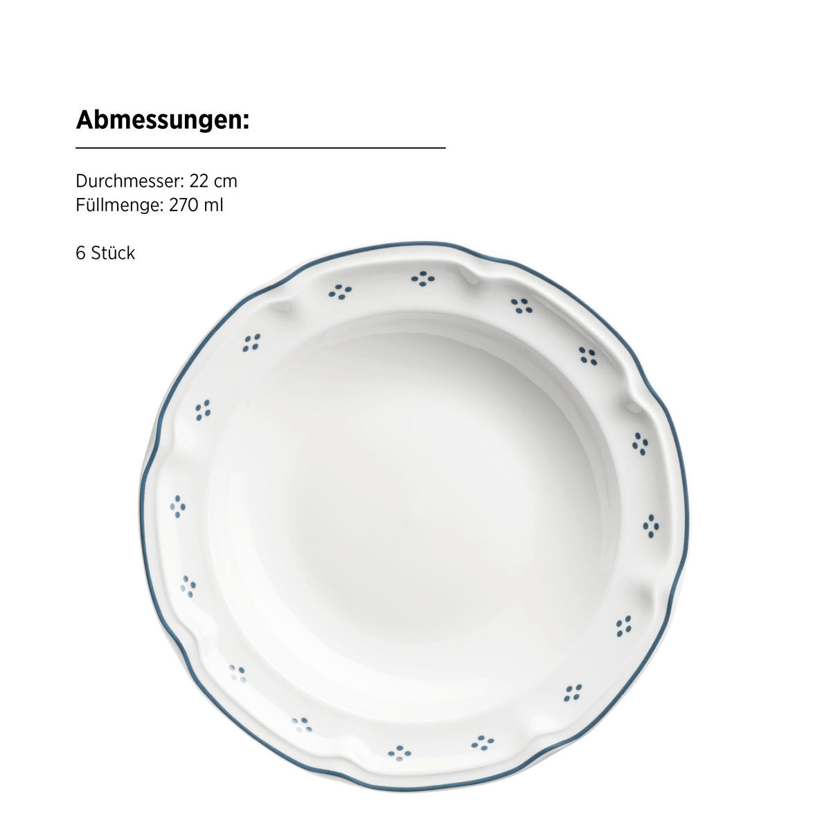 TAFELSERVICE Blau, Weiß LOVA 12-teilig  - Blau/Weiß, Basics, Keramik - Mäser