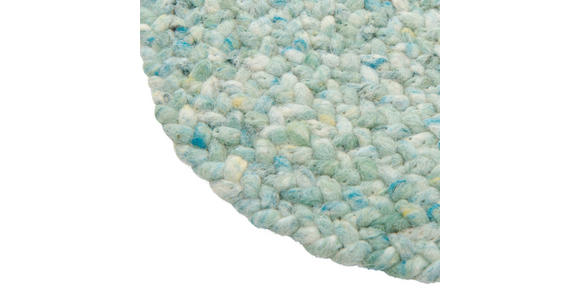 HANDWEBTEPPICH 35 cm Blau, Gelb, Türkis, Hellgrau, Beige, Koralle  - Türkis/Blau, KONVENTIONELL, Textil (35cm) - Linea Natura