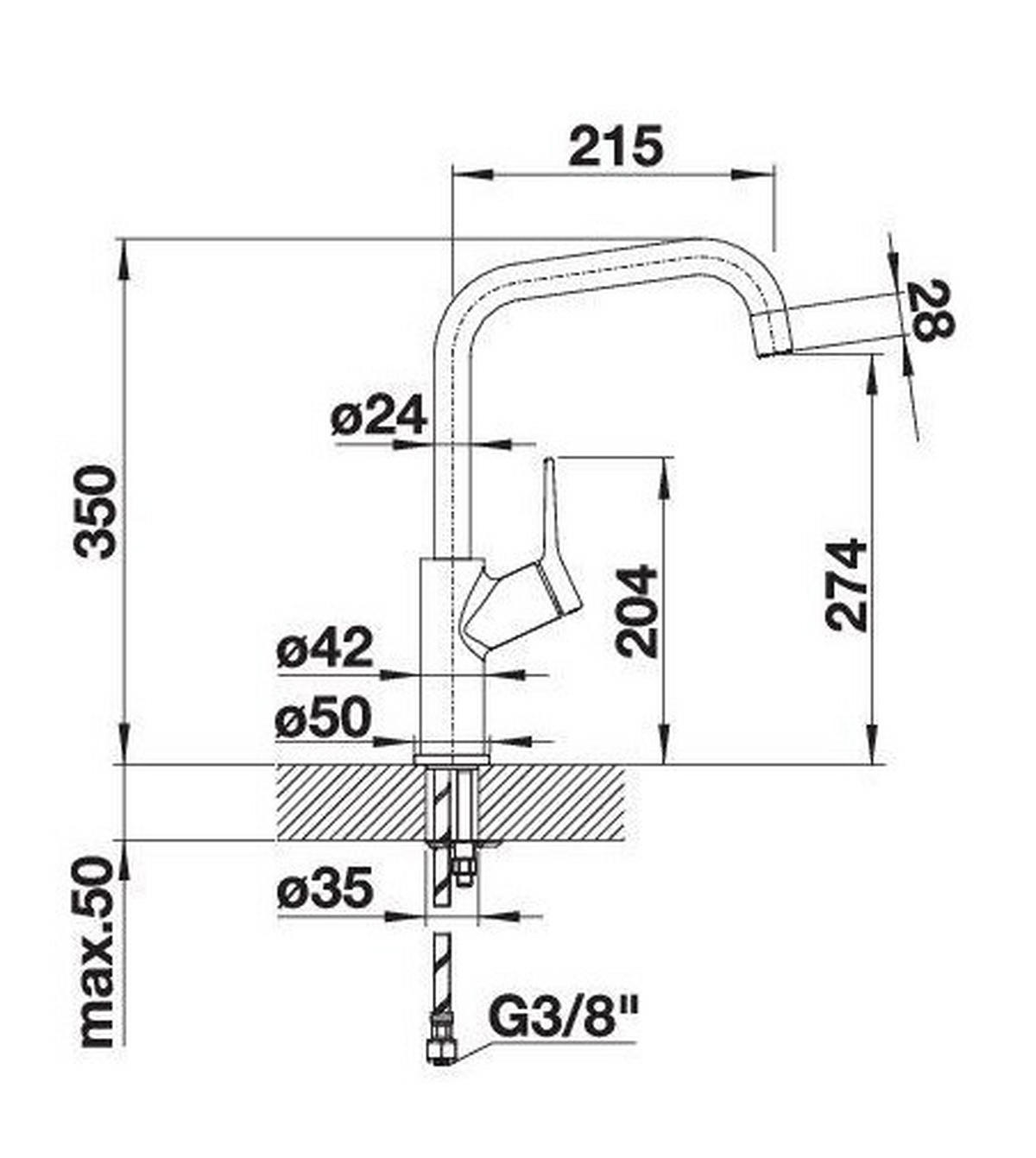 KÜCHENARMATUR 520764  - Chromfarben, Basics, Metall (11,1/35/25,2cm) - Blanco