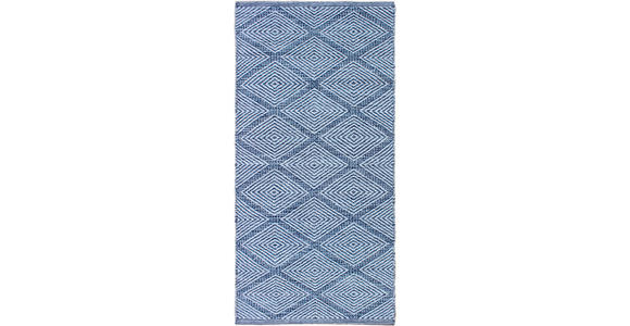 FLECKERLTEPPICH 60/120 cm Diamant Denim Blau  - Blau, Design, Textil (60/120cm) - Boxxx