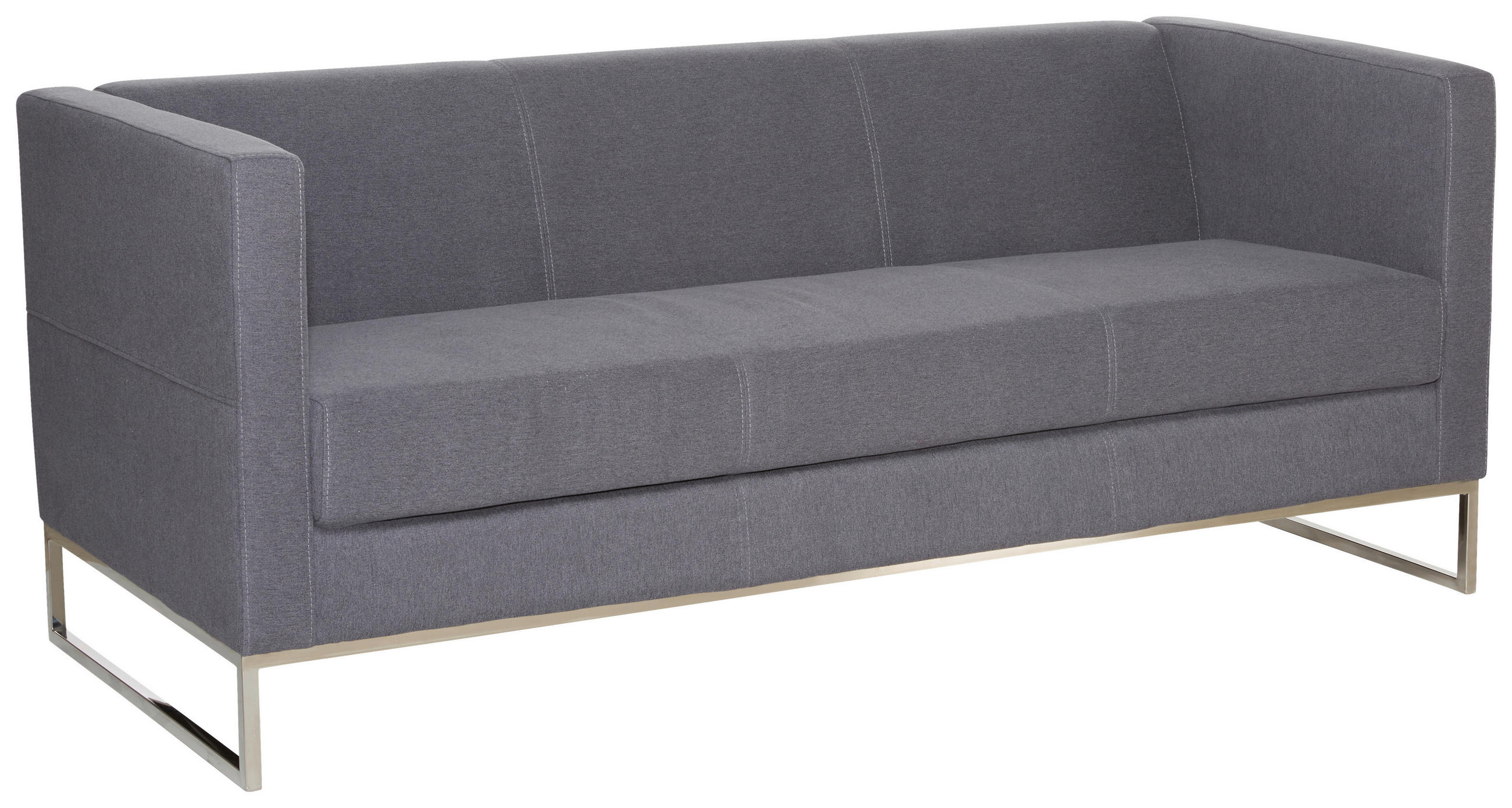 3-SITZER-SOFA in Mikrofaser Dunkelgrau  - Dunkelgrau/Silberfarben, MODERN, Textil/Metall (172/71/72cm) - MID.YOU