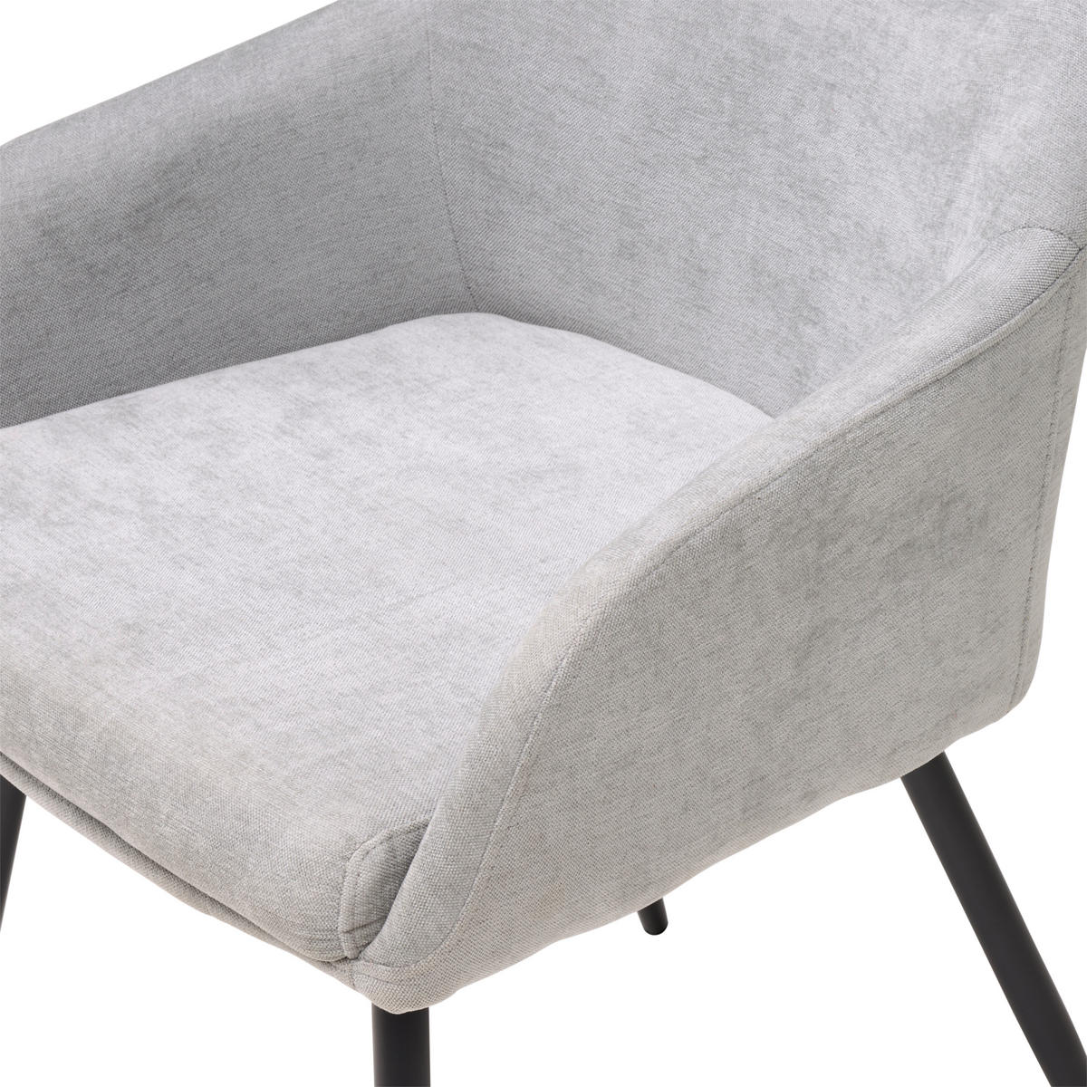 ARMLEHNSTUHL   Chenille  - Schwarz/Grau, Basics, Textil/Metall (60/86/55cm) - Livetastic