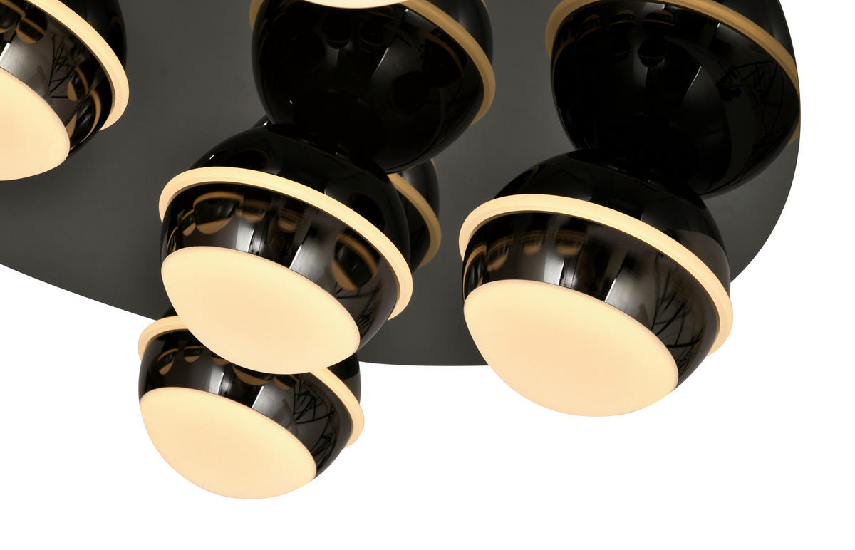 LED-DECKENLEUCHTE Biarritz 60/60/14 cm  - Schwarzchrom, Basics, Kunststoff/Metall (60/60/14cm)