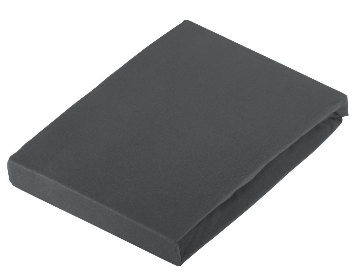 ČARŠAV SA GUMOM 100/200 cm  - tamnosiva/boja titanijuma, Konvencionalno, tekstil (100/200cm) - Novel