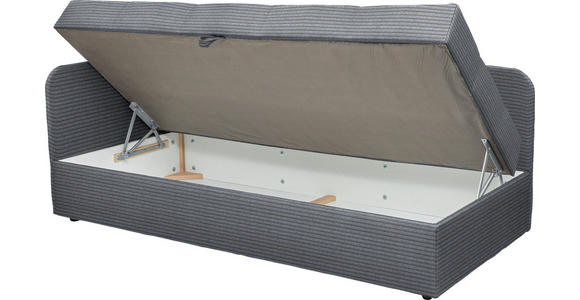 LIEGE  in Cord Grau  - Schwarz/Grau, Basics, Kunststoff/Textil (95/90/205cm) - Xora