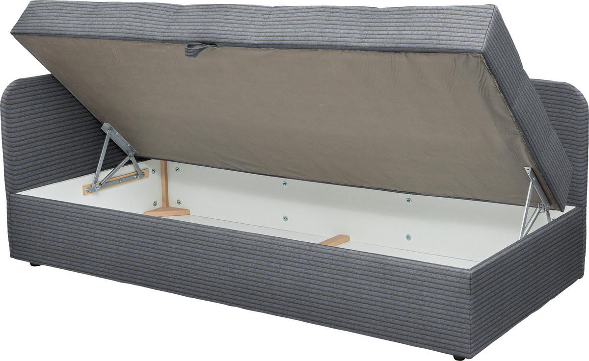 LIEGE  in Cord Grau  - Schwarz/Grau, Basics, Kunststoff/Textil (95/90/205cm) - Xora