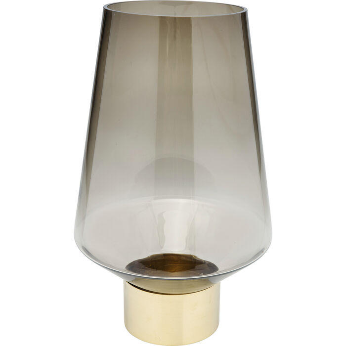VASE 40 cm  - Braun, Design, Glas/Metall (24/40/24cm)