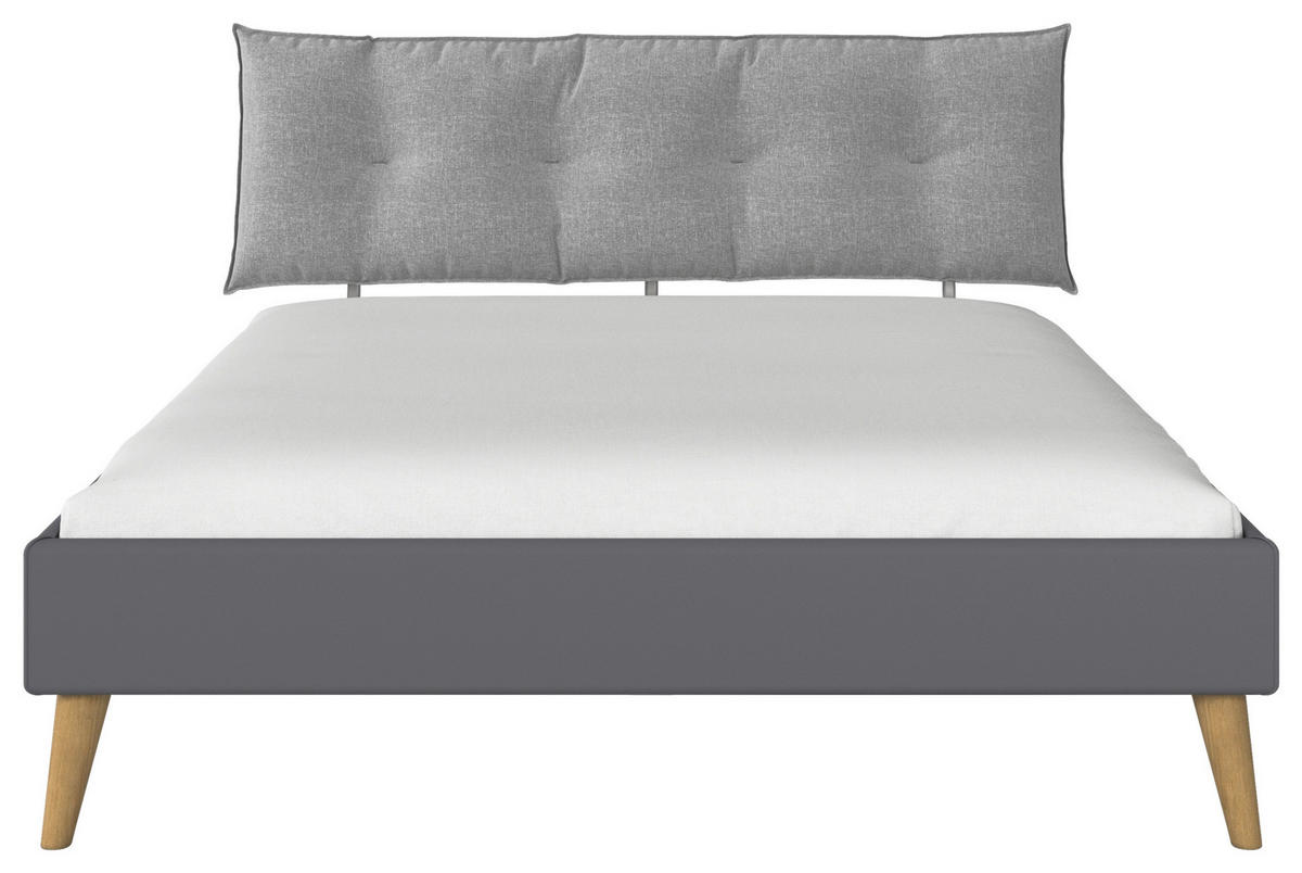 BETT 180/200 cm,  in Grau,  - Wildeiche/Grau, Design, Holz/Textil (180/200cm) - Carryhome