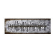 Abstraktes HOLZBILD - Platinfarben/Silberfarben, Design, Holz (180/60/7,5cm) - Monee