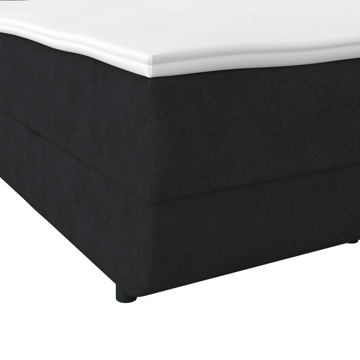 POLSTERBETT Bettkasten, Topper 180/220 cm  in Anthrazit  - Anthrazit/Schwarz, MODERN, Kunststoff/Textil (180/220cm) - MID.YOU