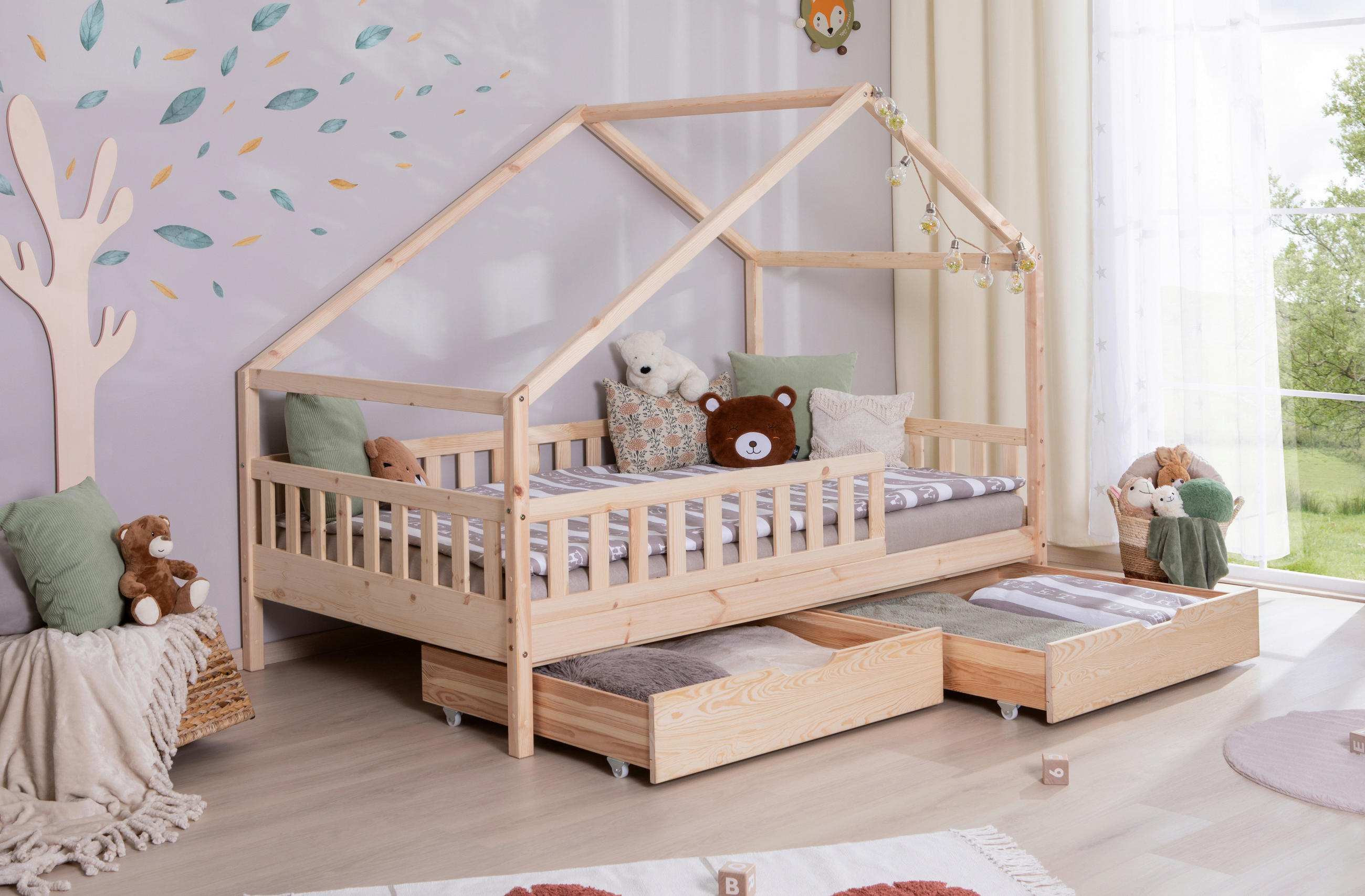 HAUSBETT 140/200 cm Naturfarben  - Naturfarben, Modern, Holz (140/200cm) - MID.YOU