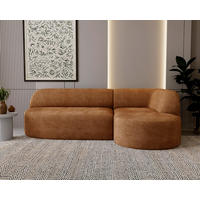 ECKSOFA Chenille Rostfarben  - Rostfarben/Schwarz, Design, Kunststoff/Textil (218/156cm) - Livetastic