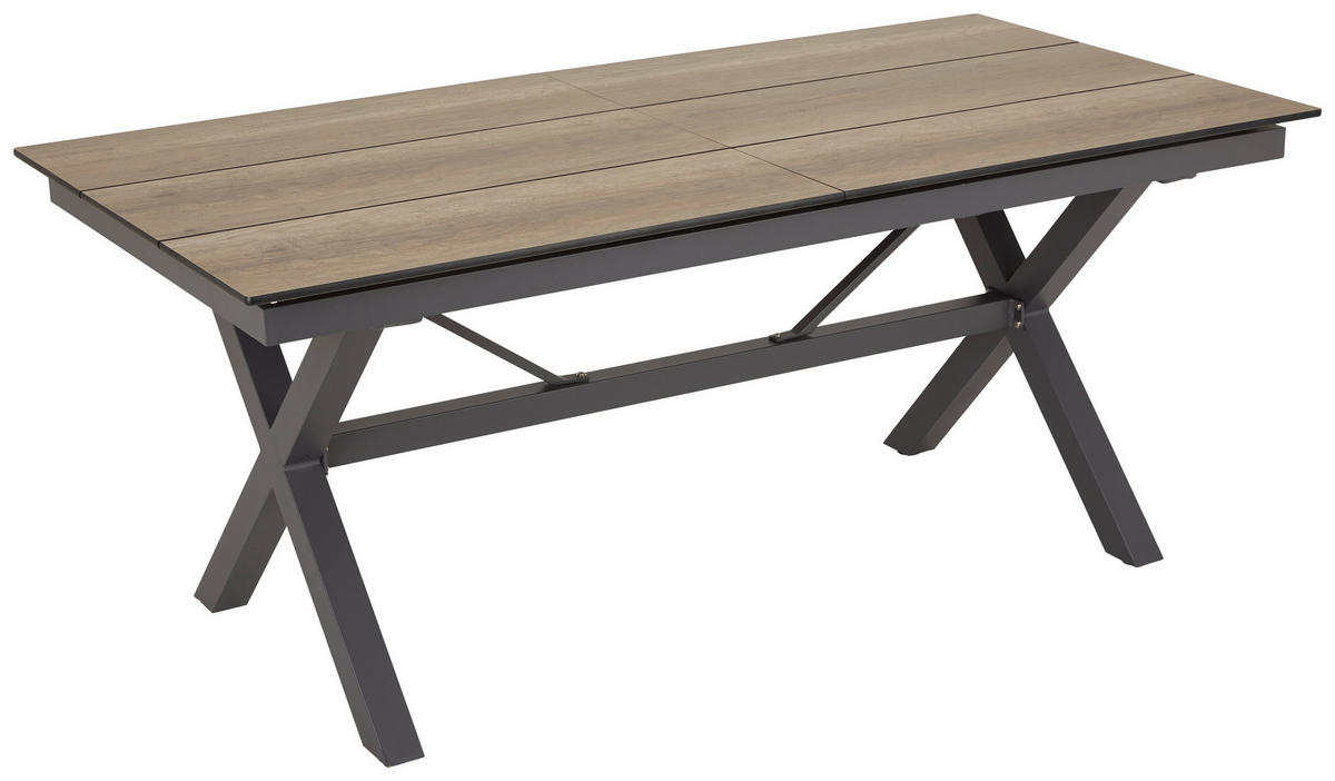 GARTENTISCH 180 -240/89/75 cm  - Anthrazit/Braun, MODERN, Kunststoff/Metall (180 -240/89/75cm) - Amatio