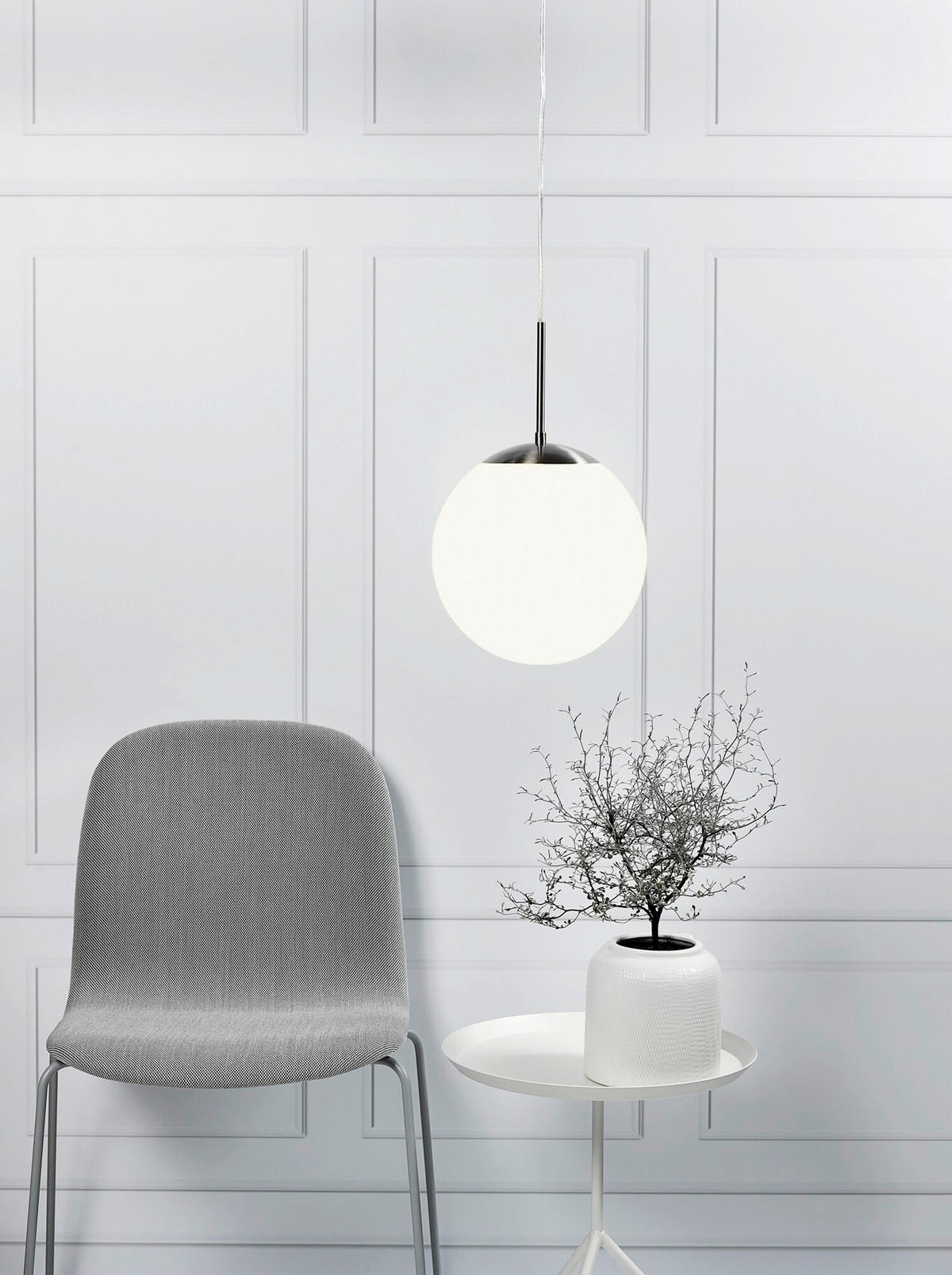 HÄNGELEUCHTE 25/25 cm   - Weiß, Basics, Glas (25/25cm) - Nordlux