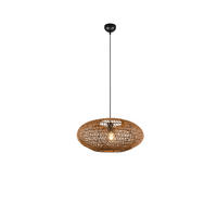 HÄNGELEUCHTE Hedda 52/150 cm   - Schwarz/Braun, Natur, Naturmaterialien/Metall (52/150cm) - Trio Leuchten