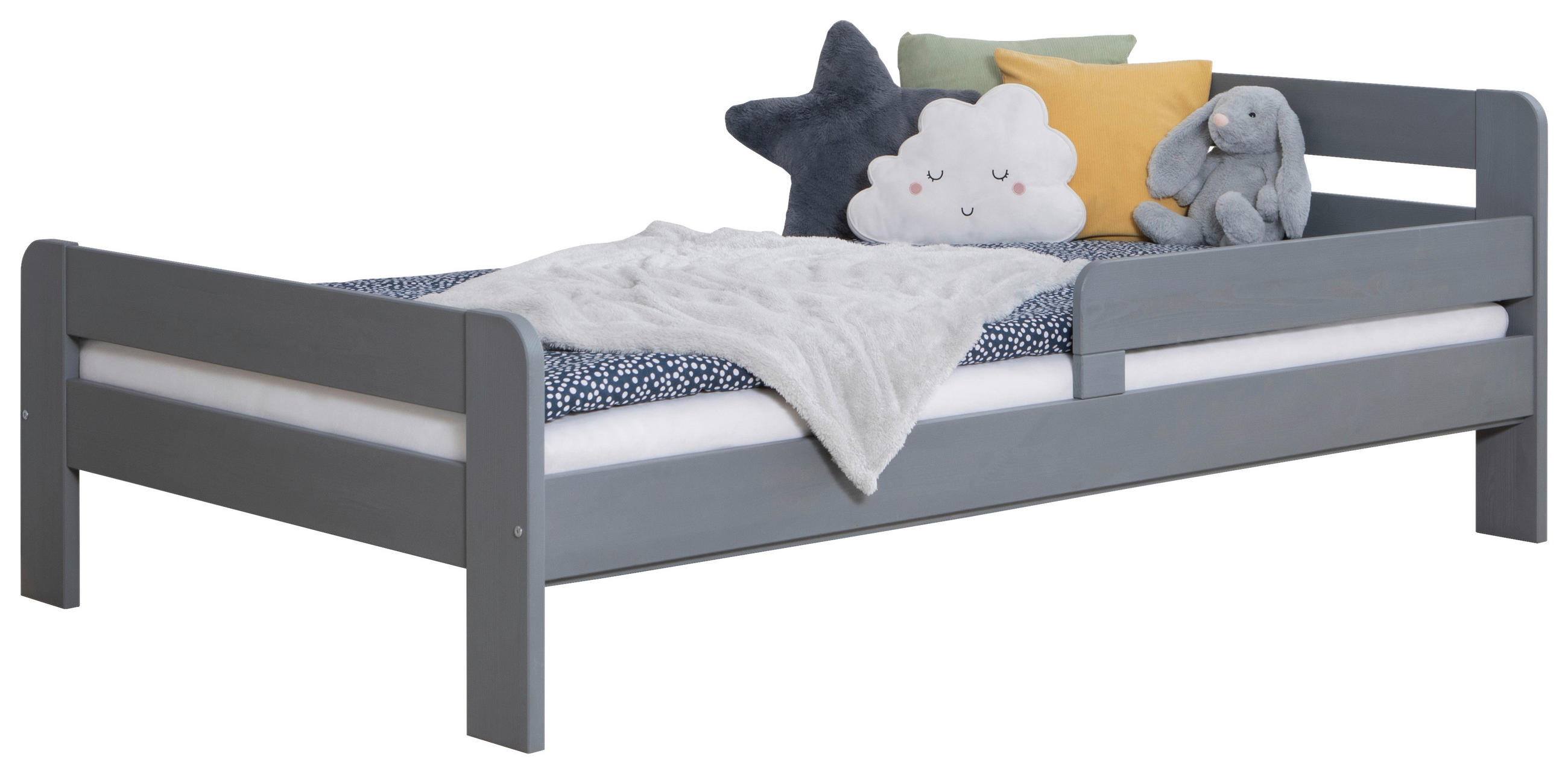 BETT 120/200 cm  in Hellgrau  - Hellgrau/Hellblau, MODERN, Holz (120/200cm) - MID.YOU