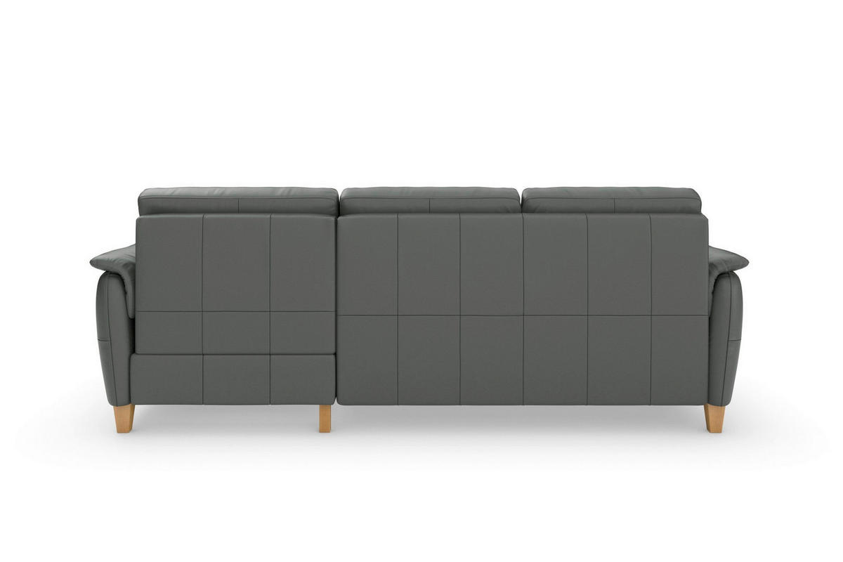 ECKSOFA PALMERA E in Echtleder Anthrazit  244/163 cm  - Eichefarben/Anthrazit, Basics, Leder/Holz (244/163cm) - Sit & More