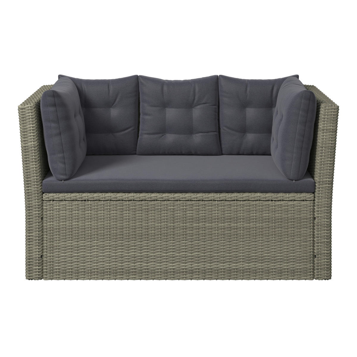 GARTENBANK 160/80/85 cm  in Grau, Dunkelgrau  - Dunkelgrau/Schwarz, MODERN, Kunststoff/Textil (160/80/85cm) - Ambia Garden