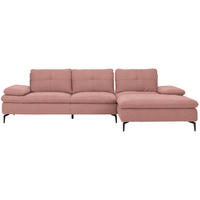 ECKSOFA in Webstoff Altrosa  - Schwarz/Altrosa, Design, Textil/Metall (301/179cm) - Chilliano