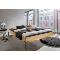 PAT FUTON 180/200 cm  culoare lemn molid  - culoare lemn molid/negru, Modern, lemn/metal (180/200cm) - Livetastic