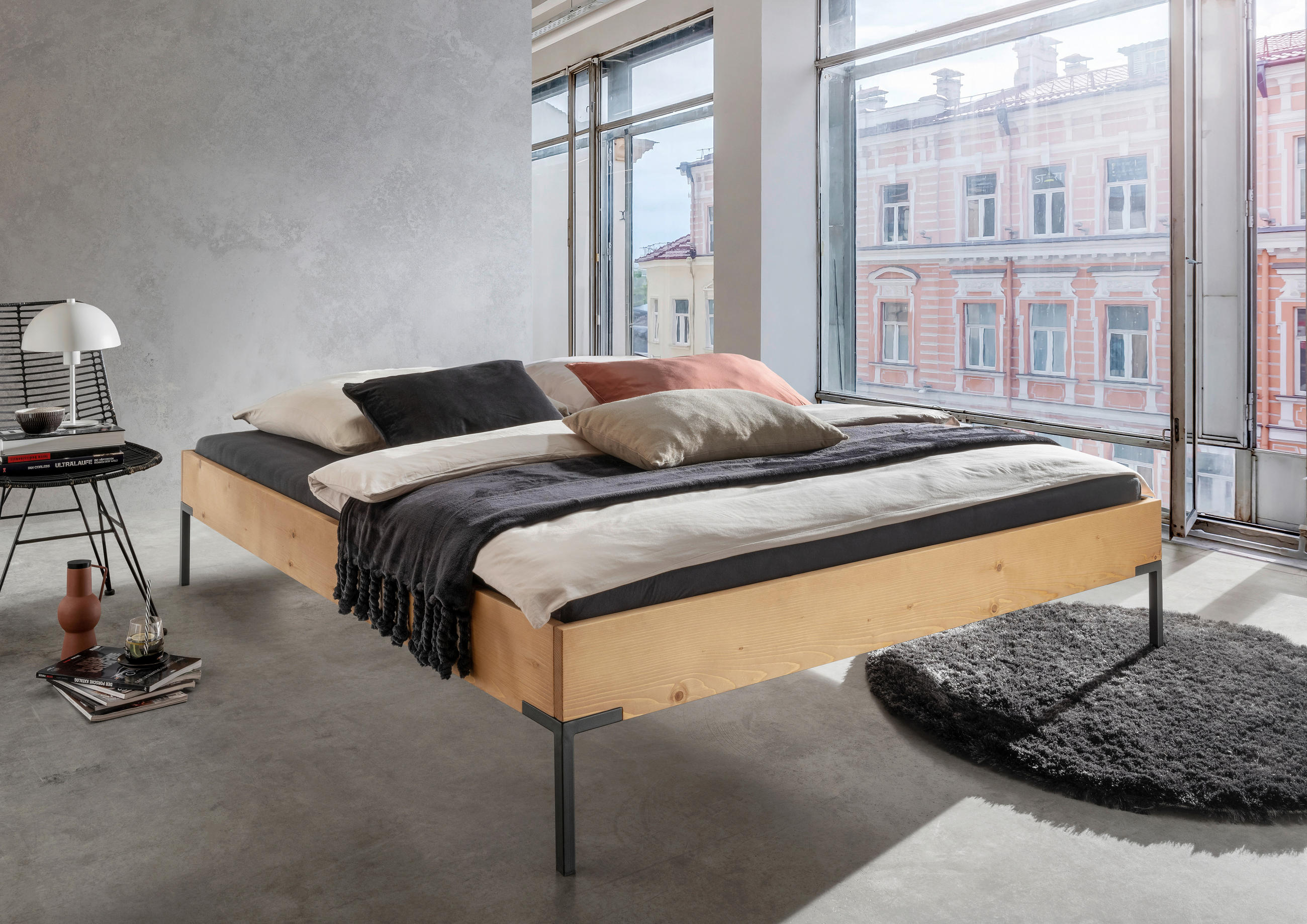 PAT FUTON 140/200 cm culoare lemn molid