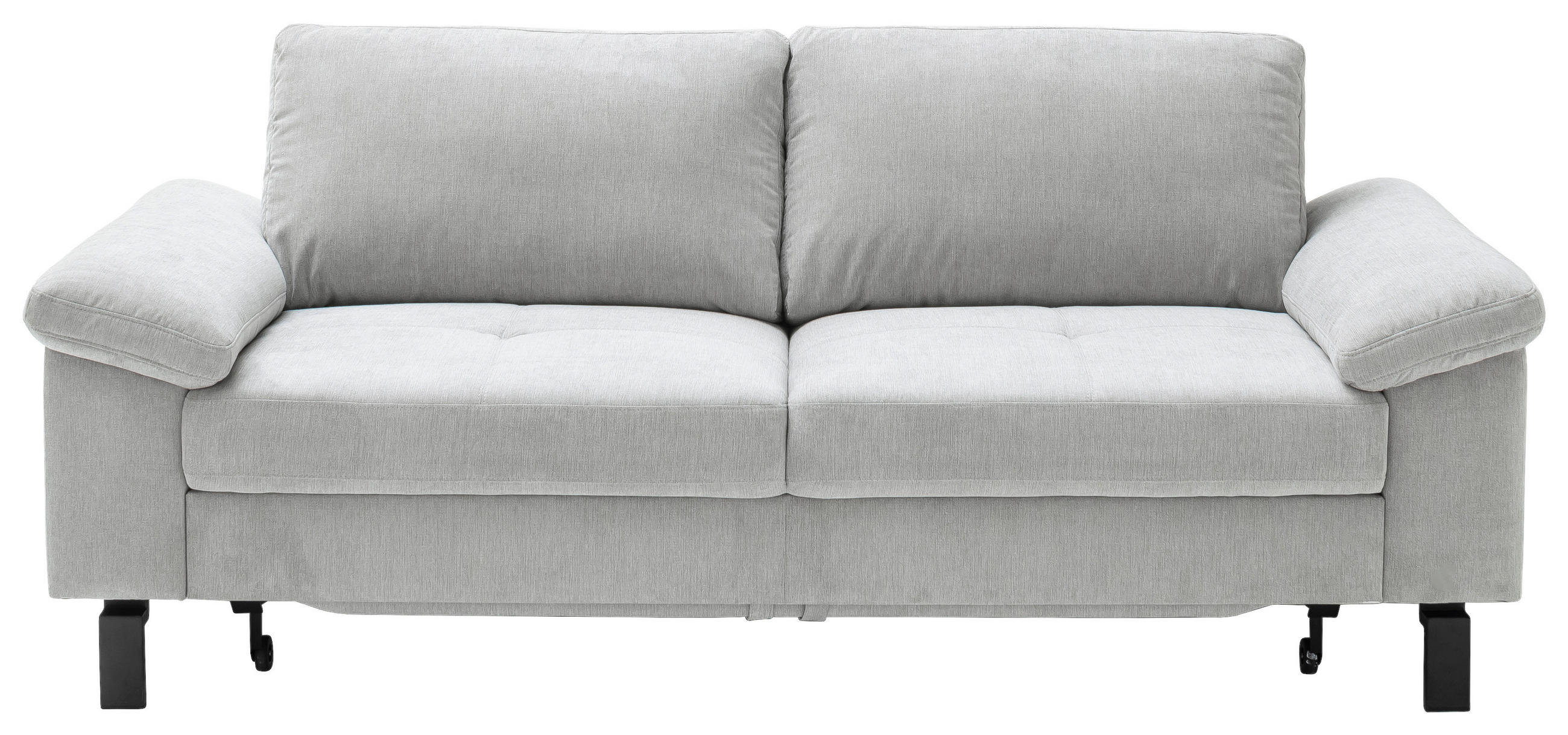 2,5-SITZER Velours Silberfarben  - Silberfarben/Schwarz, Design, Textil/Metall (206/86/97cm) - Pure Home Lifestyle