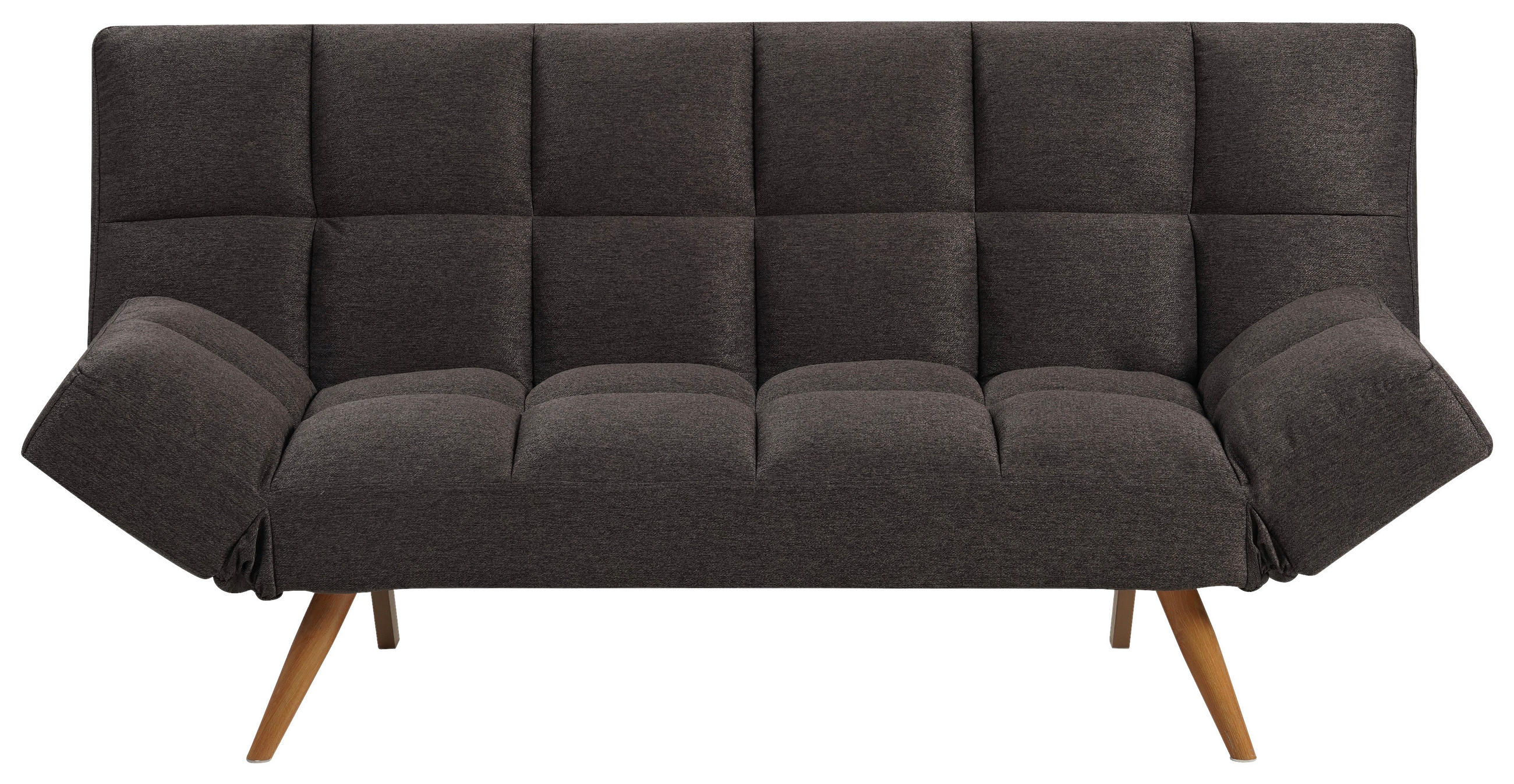 SCHLAFSOFA Webstoff Dunkelgrau  - Dunkelgrau/Naturfarben, Design, Textil/Metall (182/87/82cm) - Livetastic