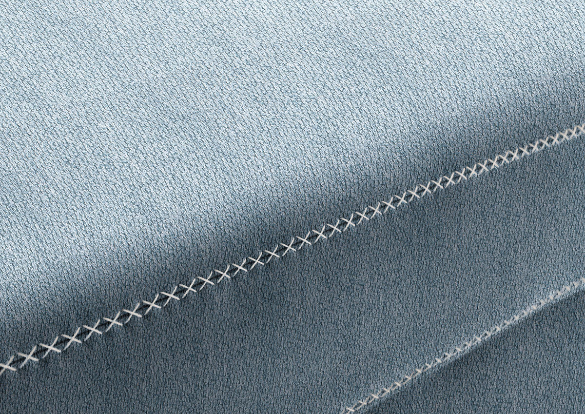 ECKSOFA in Mikrofaser Blau  - Blau/Eichefarben, Natur, Holz/Textil (273/226cm) - Beldomo System