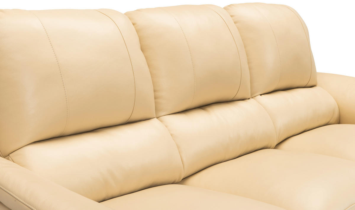 SOFFA i äkta läder sandfärgad  - sandfärgad/kromfärg, Klassisk, metall/läder - Welnova