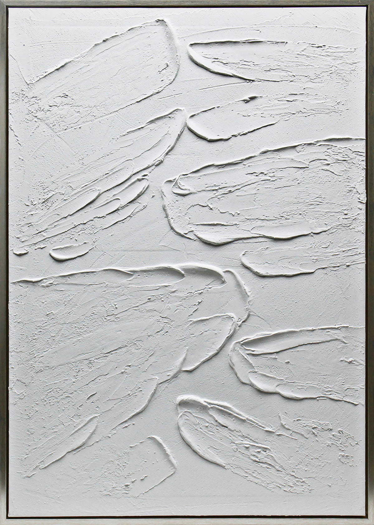 ÖLGEMÄLDE 70/100 cm  - Weiss/Silberfarben, Trend, Holzwerkstoff/Kunststoff (70/100cm) - Monee
