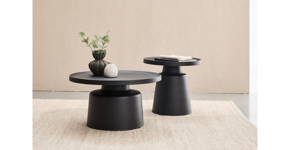 COUCHTISCH 69/69/37,5 cm rund Schwarz  - Schwarz, Design, Metall (69/69/37,5cm) - Xora