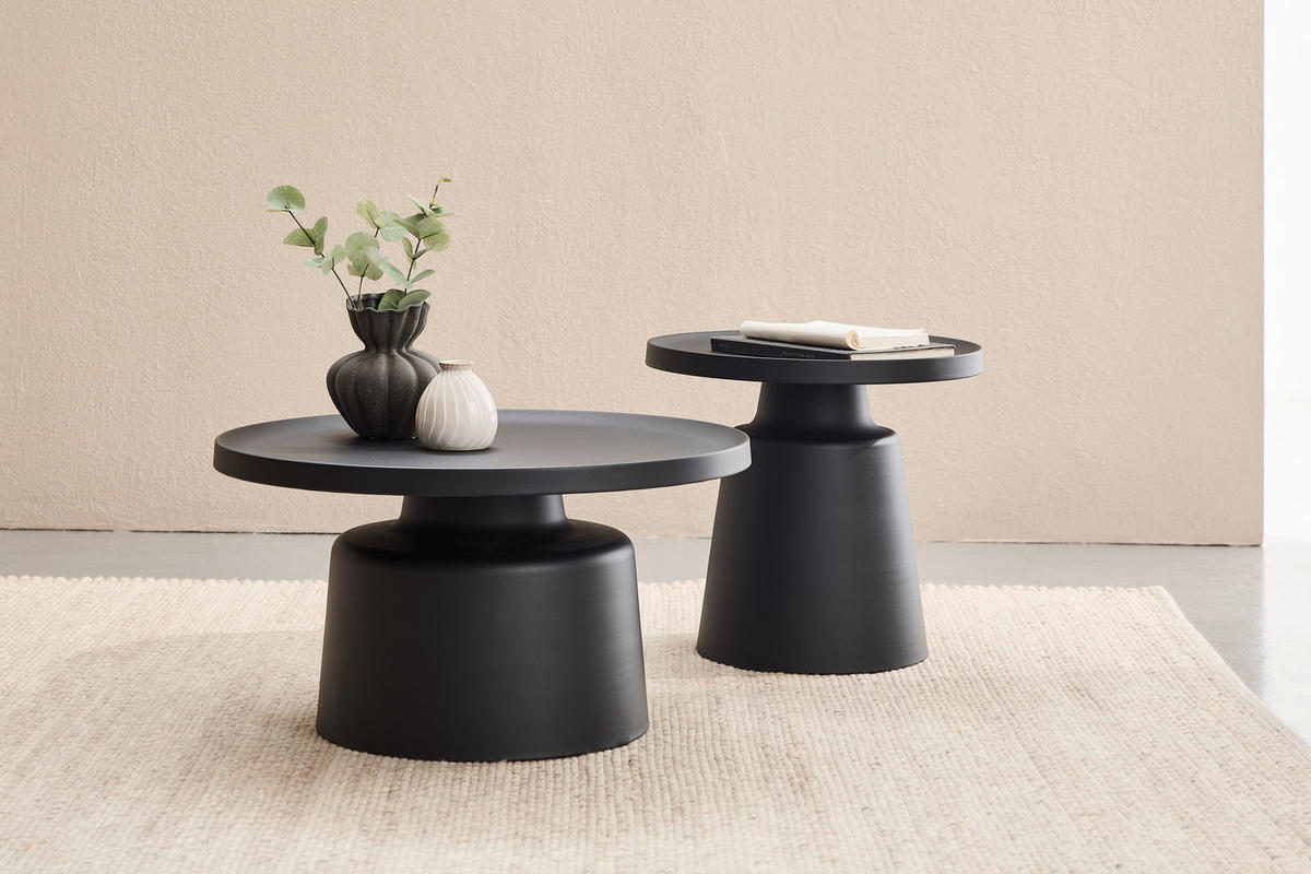 COUCHTISCH 69/69/37,5 cm rund Schwarz  - Schwarz, Design, Metall (69/69/37,5cm) - Xora