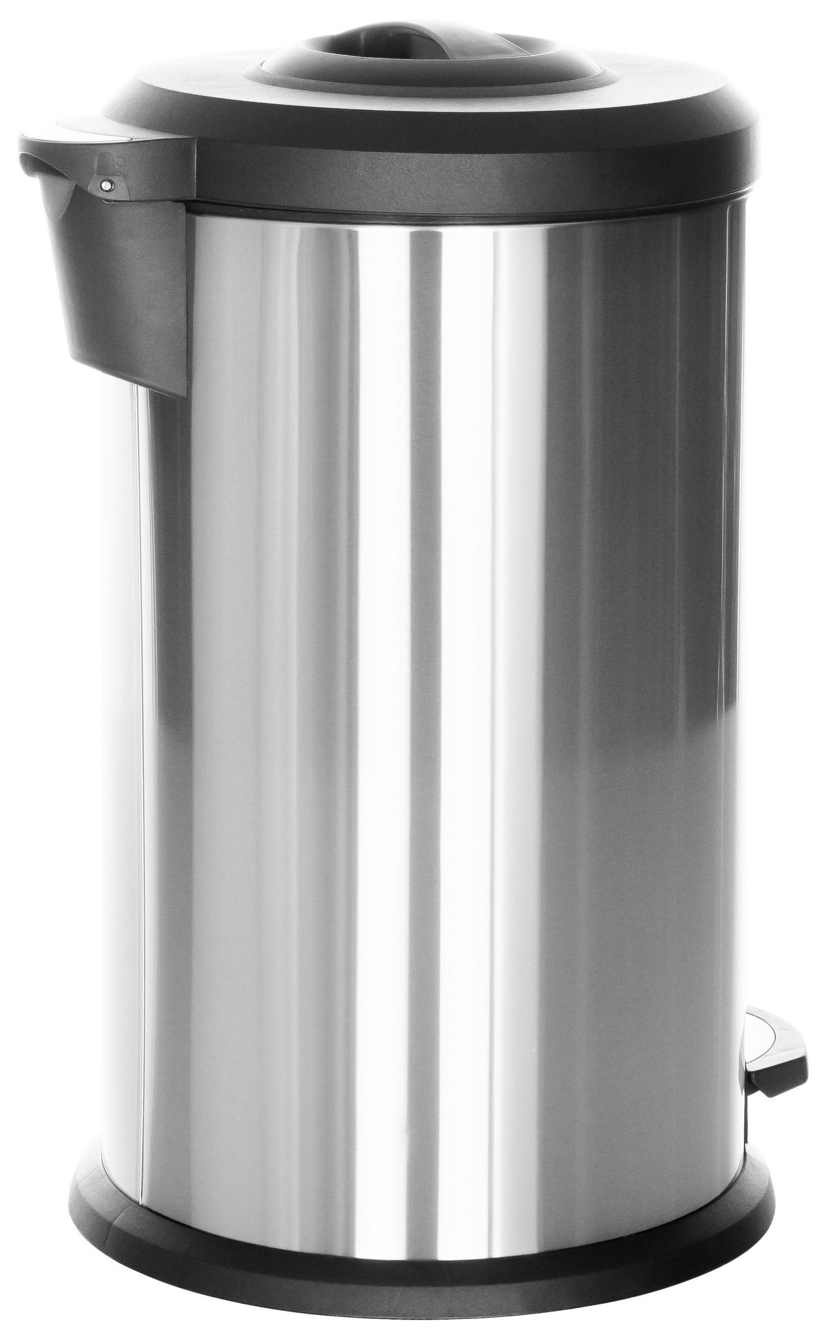 ABFALLSAMMLER 40 l  Metall  - Silberfarben/Schwarz, Basics, Kunststoff/Metall (38/62-96/38cm) - MID.YOU