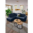 ECKSOFA inkl. Funktionen Dunkelblau Samt  - Dunkelblau, Natur, Holz/Textil (206/261cm) - Venda