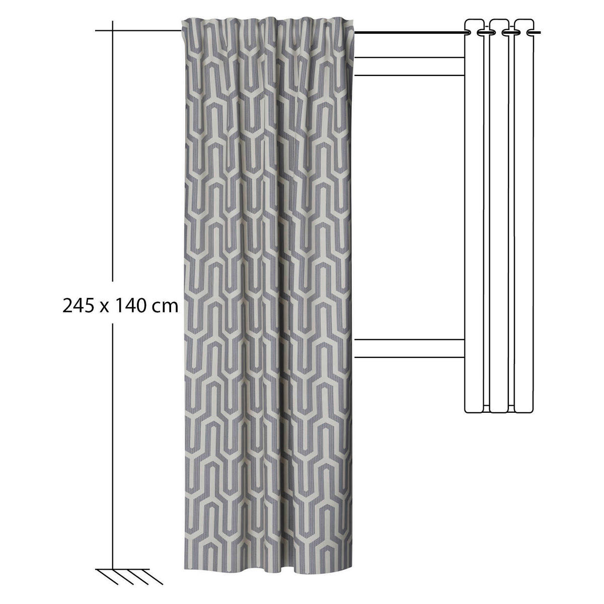 FERTIGVORHANG blickdicht  - Beige/Silberfarben, Basics, Textil (140/245cm)