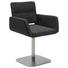 STUHL Flachgewebe, Lederlook Anthrazit, Edelstahlfarben, Schwarz - Edelstahlfarben/Anthrazit, Design, Textil/Metall (55/84/56cm) - Dieter Knoll