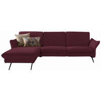 ECKSOFA in Chenille Dunkelrot  - Anthrazit/Dunkelrot, Design, Textil/Metall (158/262cm) - Himolla Komfortklass
